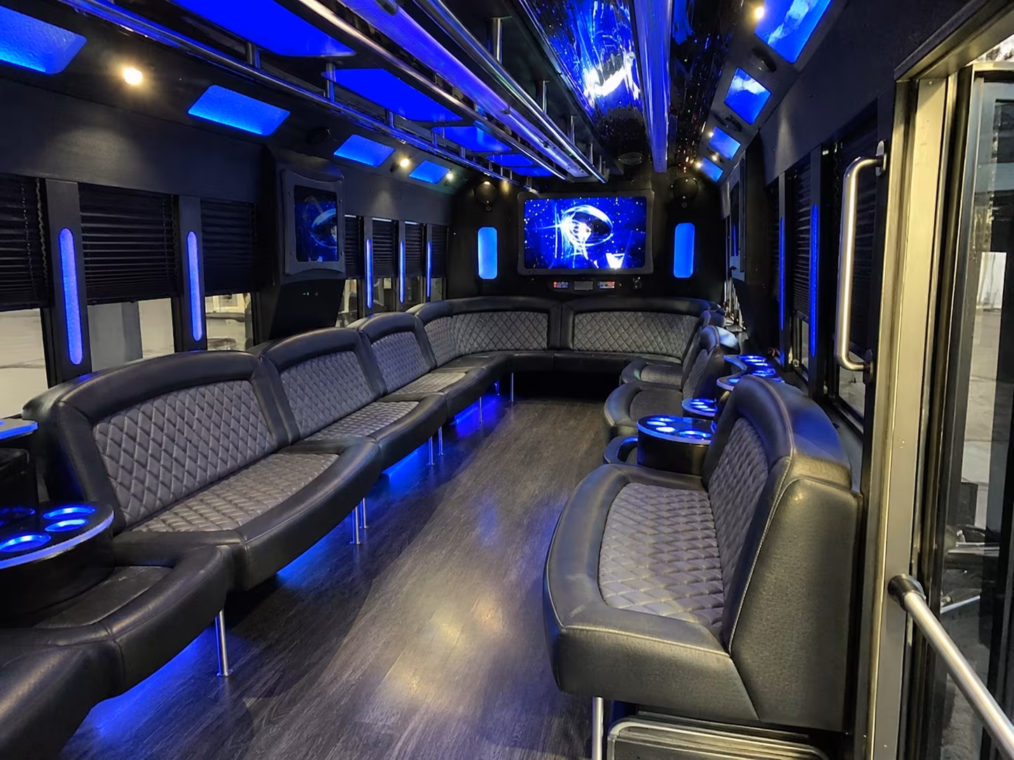 Lubbock Bachelor & Bachelorette Transportation party bus interior