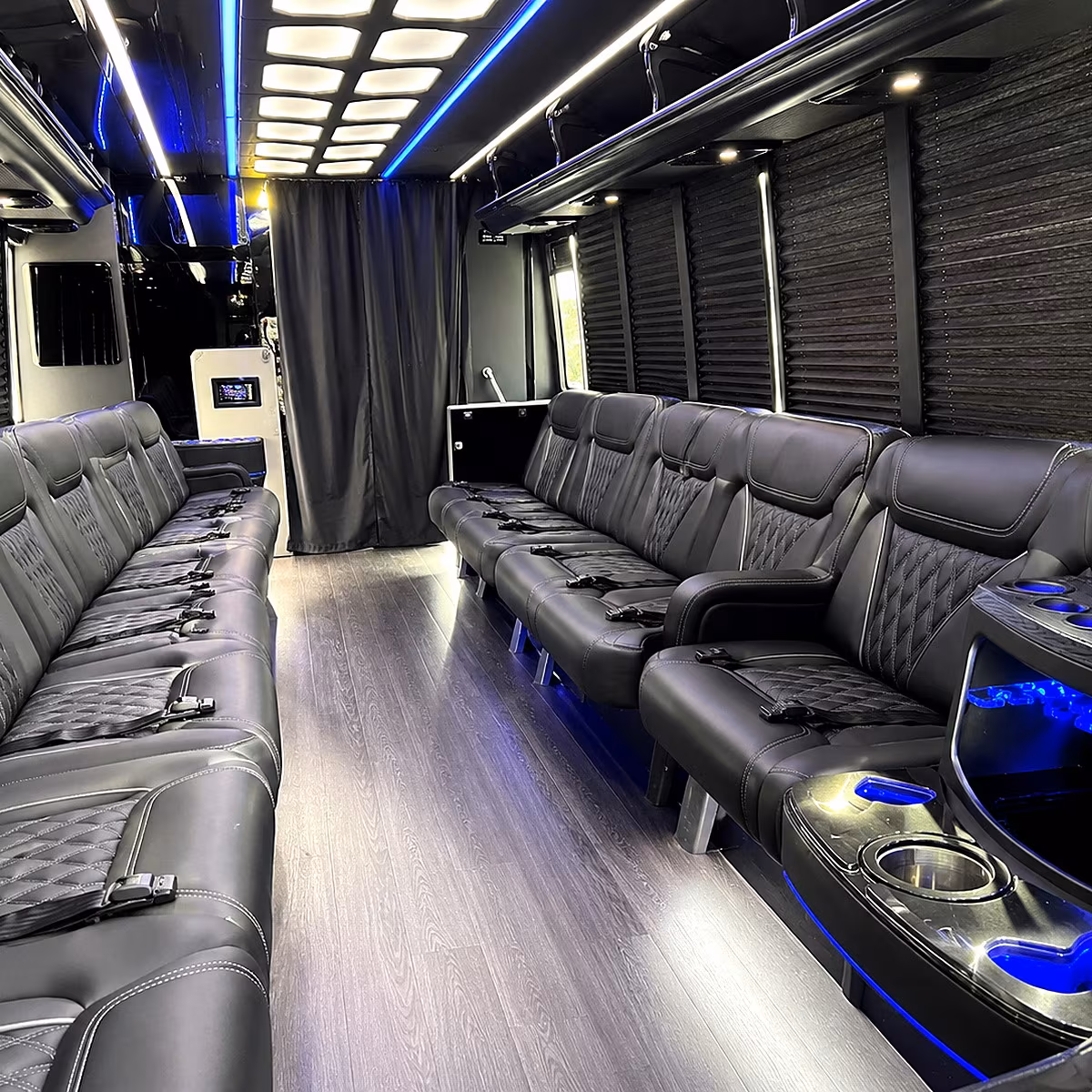 Lubbock Private Event Transportation party bus interior