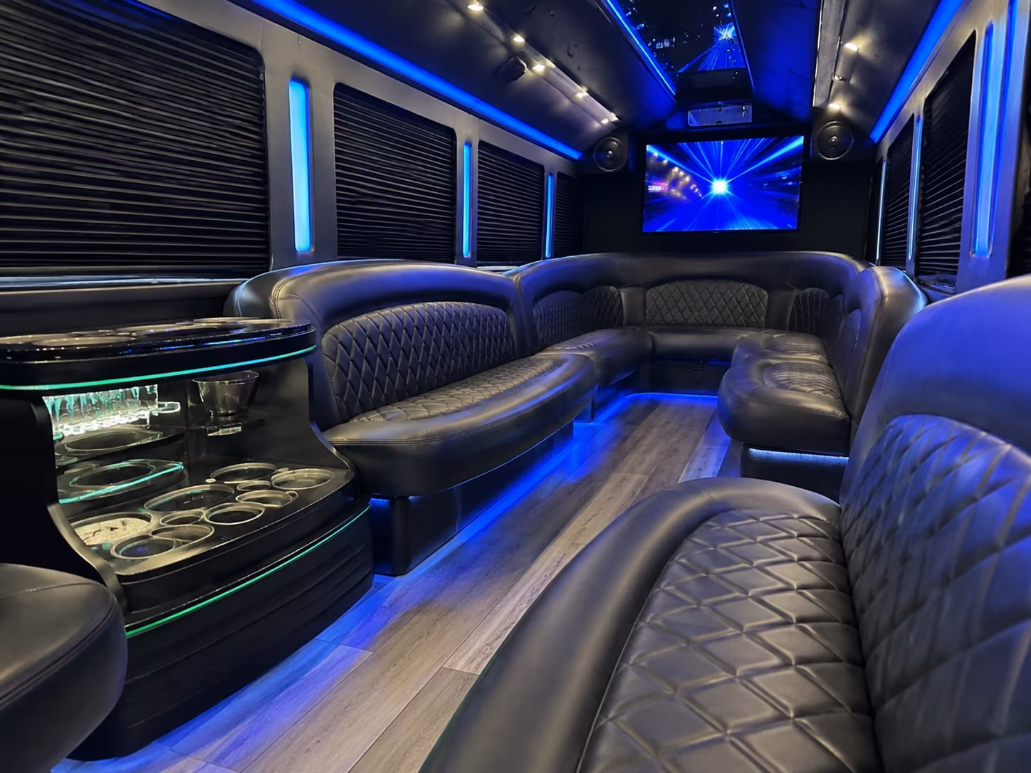 Lubbock Prom & Homecoming Transportation party bus interior
